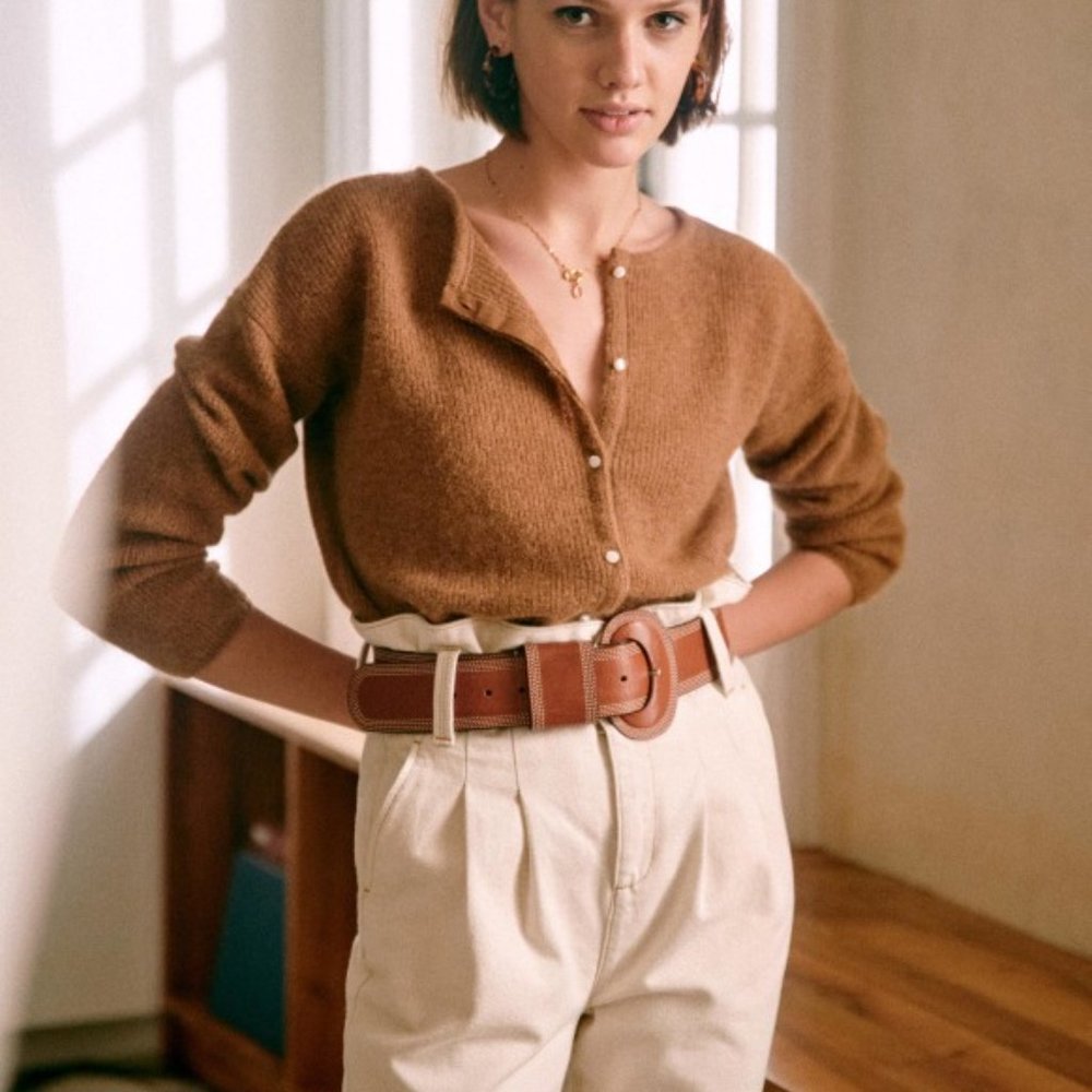 Sezane Gaspard Jumper in Camel